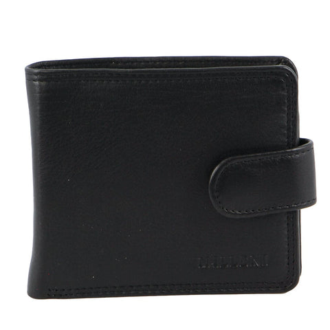 Milleni Men's Leather Cash/Card Tab RFID Protected Wallet 11cm Black