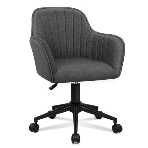 ALFORDSON Office Chair Fabric Swivel Armchair Computer Adult Kids (Dark Grey)
