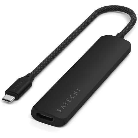 SatechiI 6-in-1 USB-C Slim Multiport Adapter 4K (Black)