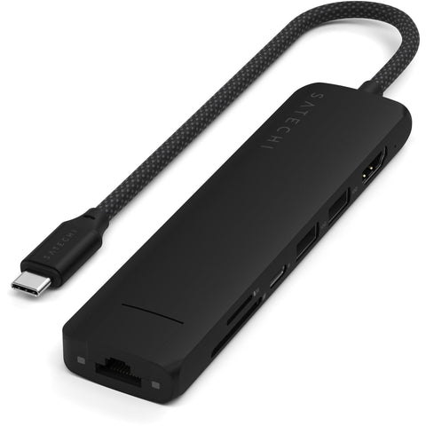 Satechi 7-in-1 USB-C Slim Multiport Adapter 4K (Black)
