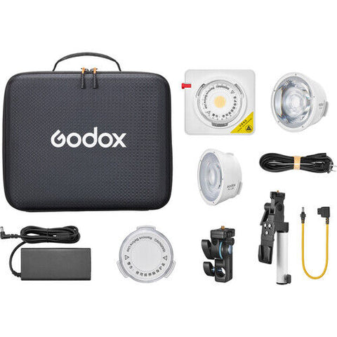 Godox ML100Bi Bi-Color Portable LED Light (36° Lens and V-Mount Handgrip Kit)