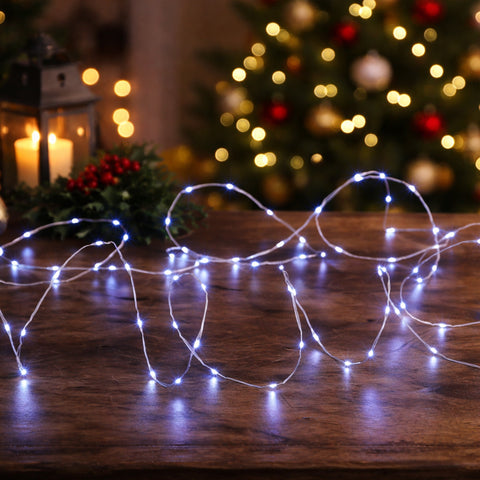Lexi Lighting 400 Micro LED light - White + Silver Wire