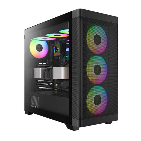 Gamdias ATHENA M3 Computer Case ATX Mid Tower with 4x ARGB Fans (Black)