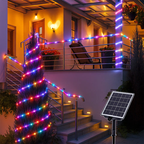 Lexi Lighting Solar Powered 10m LED Rope Christmas Lights Multicolour