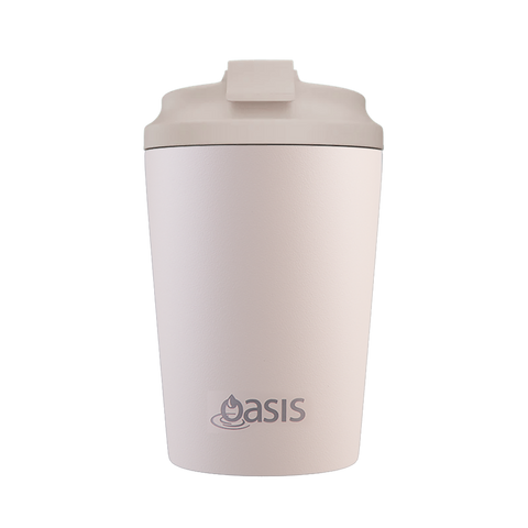 Oasis Ceramic Lined Stainless Steel Double Wall Coffee Cup 360ml - Oat