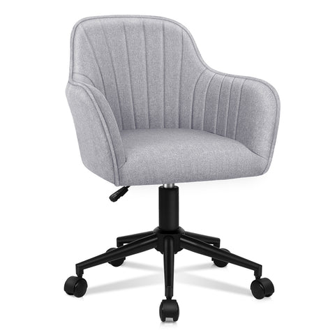 ALFORDSON Office Chair Fabric Armchair Computer Swivel Adult Kids (Grey)
