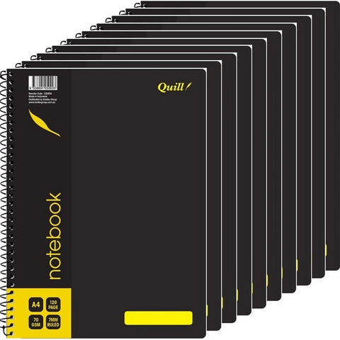 Quill Note Book Spiralbound 70GSM 120 Page A4 [10 Pack]