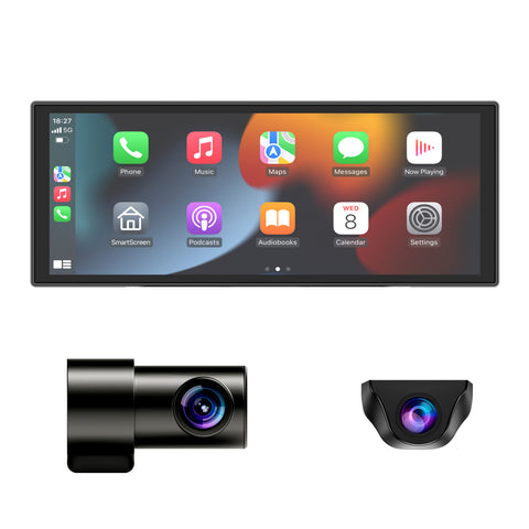 Laser 12-inch CarPlay Android Auto with Dual Cameras