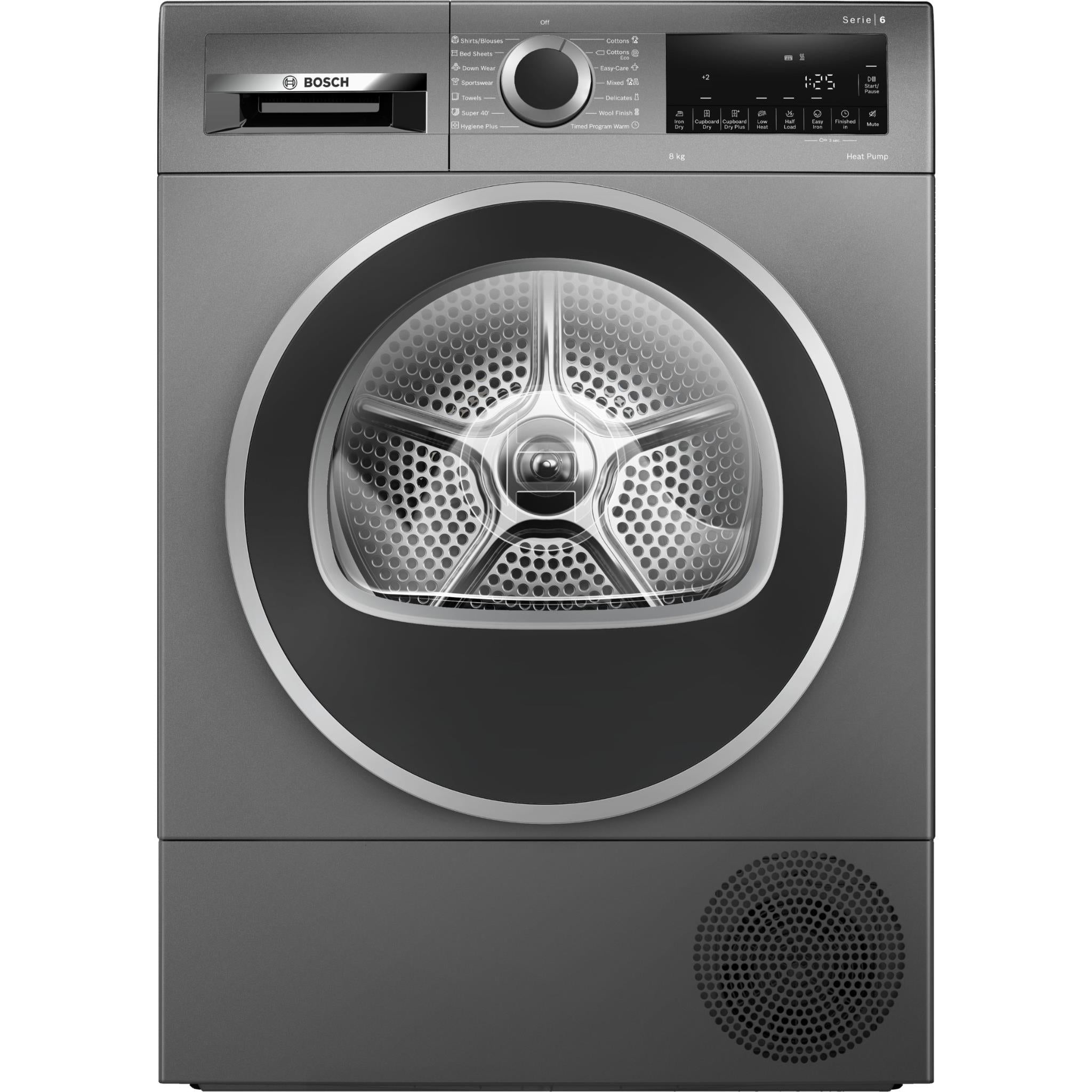 Bosch WQG235DRAU Series 8kg Heat Pump Dryer (Graphite) JB Hi-Fi
