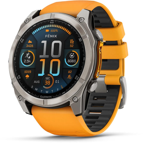 Garmin fenix® 8 51mm AMOLED Sapphire Edition Titanium with Spark Orange + Graphite Band