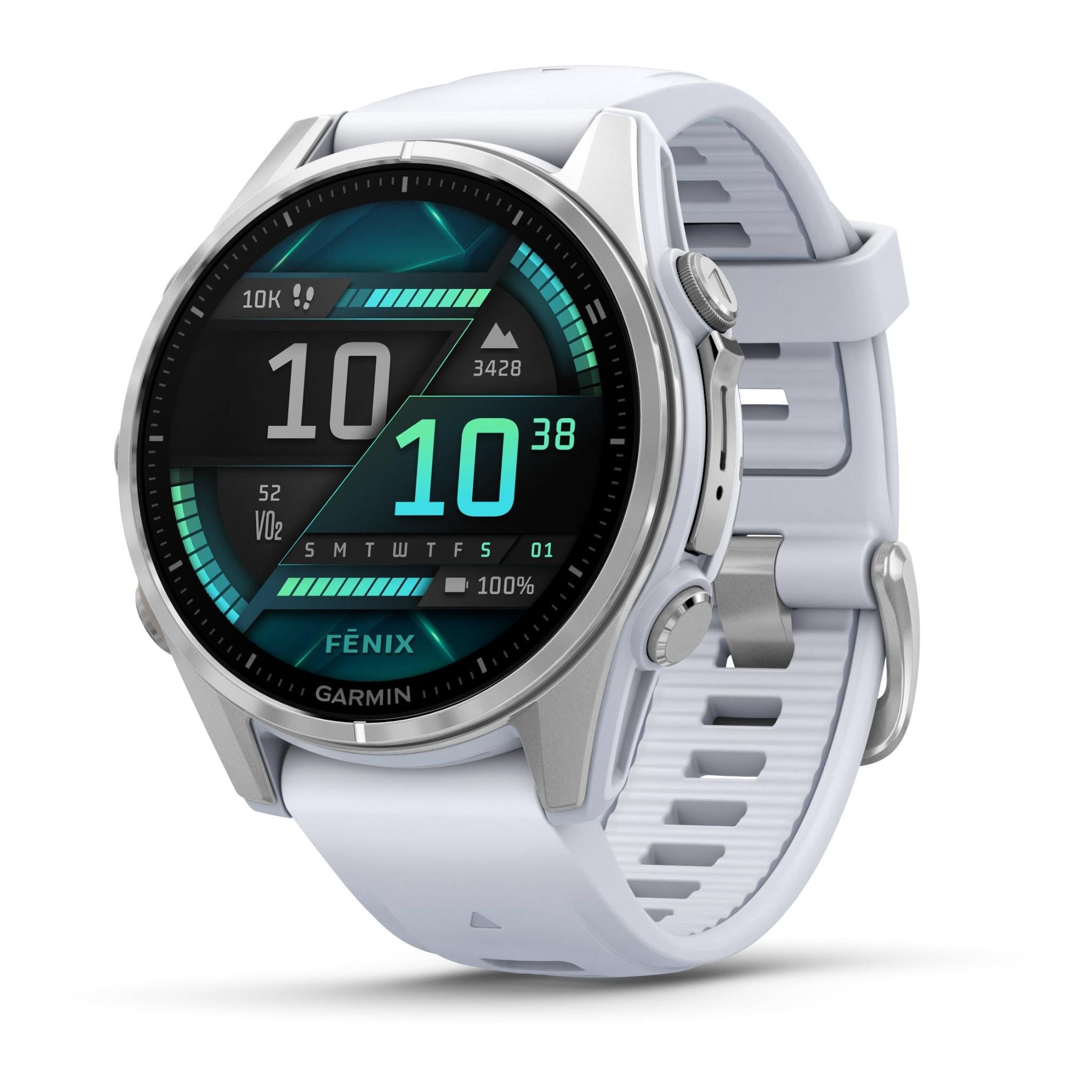 Garmin fenix® 43mm Bare Stainless Steel with Whitestone Band