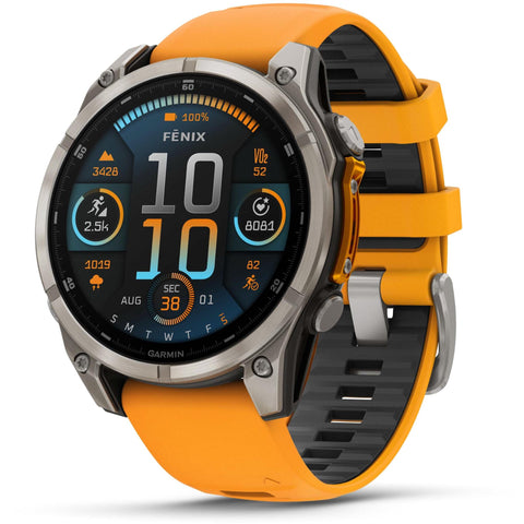 Garmin fenix® 8 47mm AMOLED Sapphire Edition Titanium with Spark Orange + Graphite Band