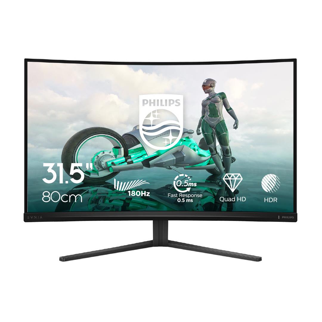 Philips evnia 3000 32m2c3500l 80cm (32") | qhd fast va | 180hz 1ms | freesync g-sync compatible | ukrivljen gaming monitor - 1 Philips evnia 32m2c3500l 31. 5'' qhd 180hz fast va curved gaming monitor - komponentko