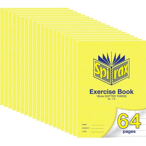 Spirax 116 Exercise Book Dotted Thirds 18mm 70gsm 64 Page (A4) [20 Pack]
