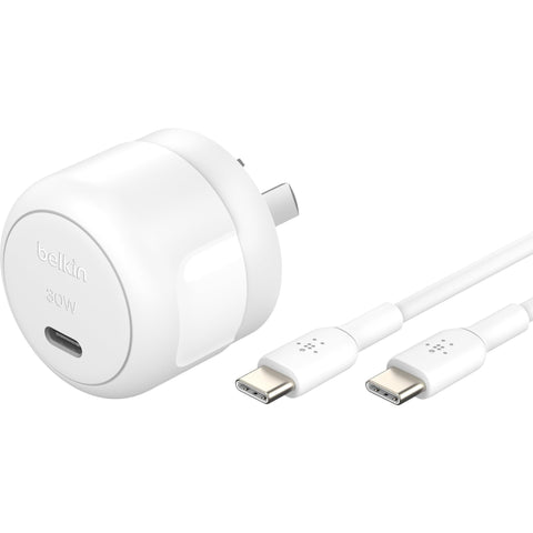 BoostCharge Compact USB-C Wall Charger 30W with USB-C to USB-C Cable