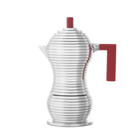 Illy Moka Pot Alessi Pulcina Stovetop Espresso Coffee Maker 150ml Red