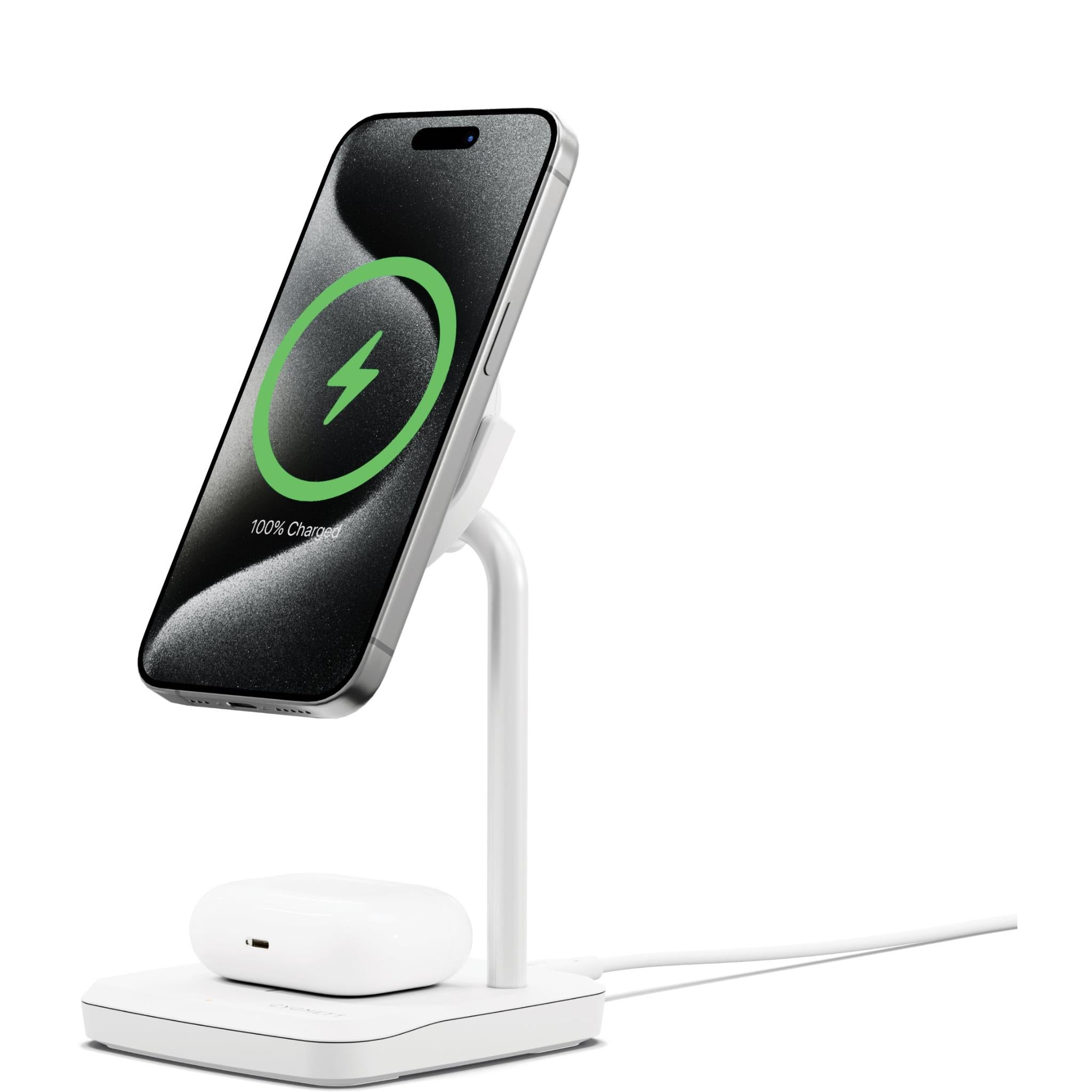 Cygnett 2-in-1 Wireless Chargebase (White) JB Hi-Fi