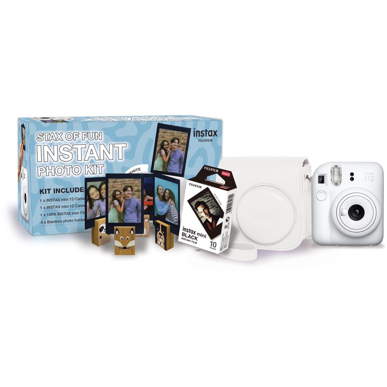 Fujifilm Instax Mini 12 Stax Of Fun Instant Photo Kit (Clay White)
