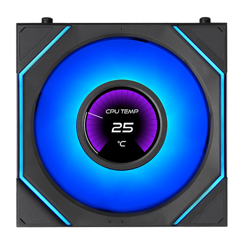 Lian Li Uni Fan SL Infinity 1.8in LCD Flex 2.4GHz Wireless 120mm Reverse Blade ARGB Fan - Black (12RSLIND1F1B)