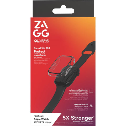 ZAGG Invisibleshield Glass Elite 360 Screen Bumper for Apple Watch 11/10 46mm