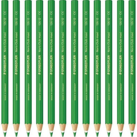 Staedtler Noris Club Maxi Learner Coloured Pencils Pack 12 (Green)