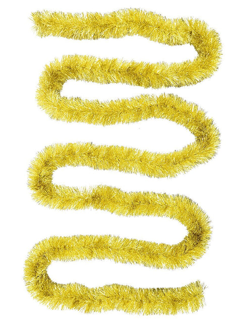 Christmas Warehouse - TINN4117 Premium 8ply Gold Metallic Fir Christmas Tinsel Garland | 5m x 10cm Gold