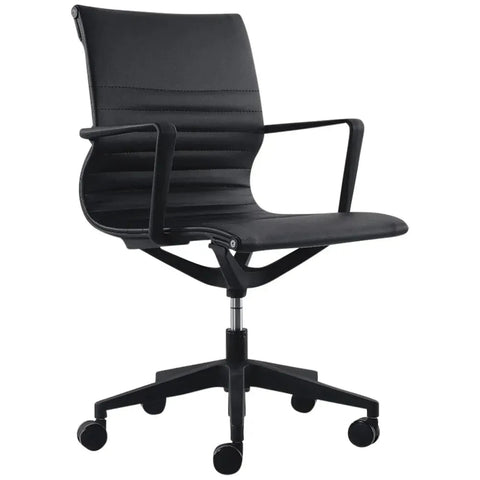 Buro Diablo Home Office Chair Black Frame with Arms PU (Black)