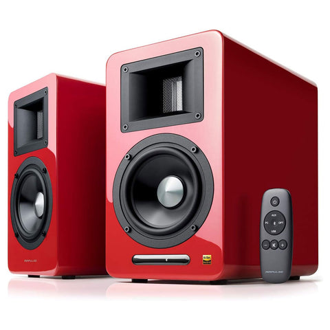 Airpulse A100 Wireless Active Bookshelf Speakers (Red)