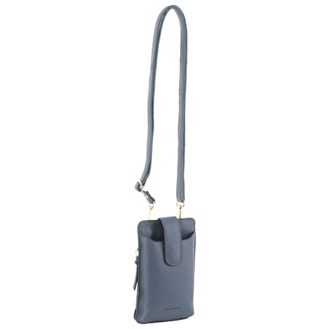 Pierre Cardin Women's Leather Phone Sling Crossbody Bag 11x19.5cm Teal
