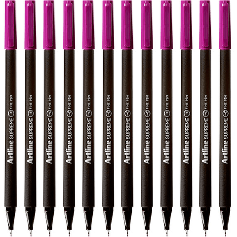 Artline Box 12 Supreme Fineliner Pen 0.4mm (Magenta)