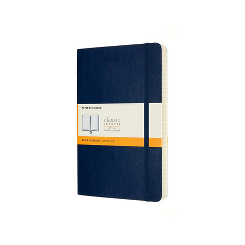 Moleskine Classic Soft Cover Notebook Expanded Ruled Large (Sapphire Blue)
