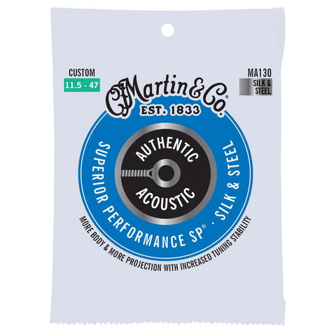 Martin Guitar MA130 Authentic Acoustic Strings Silk and Steel Custom Gauge