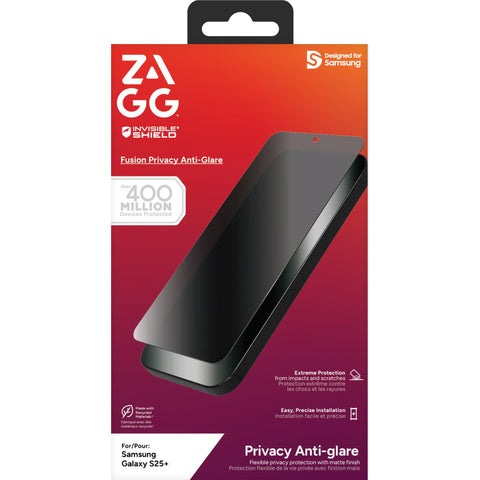 ZAGG InvisibleShield Fusion Privacy Anti Glare Screen Protector for Galaxy S25+