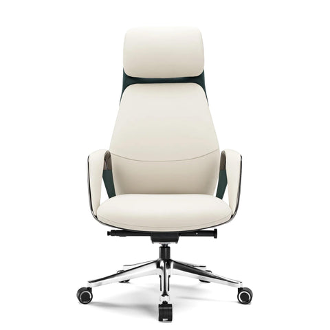 Eureka SERENE Napa Leather Executive Office Chair (Off White)