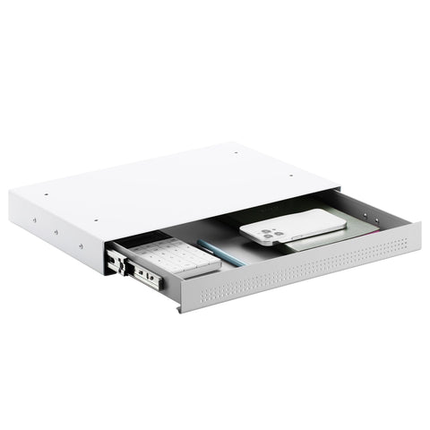 Desky Ultra Slim Under Desk Drawer - No Gap / White