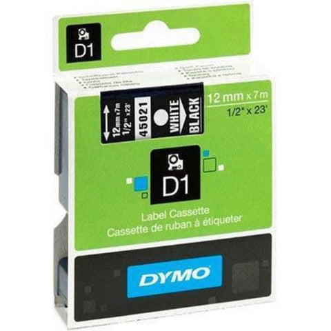 Dymo D1 Labelling Tape 12mmx7m (White On Black)