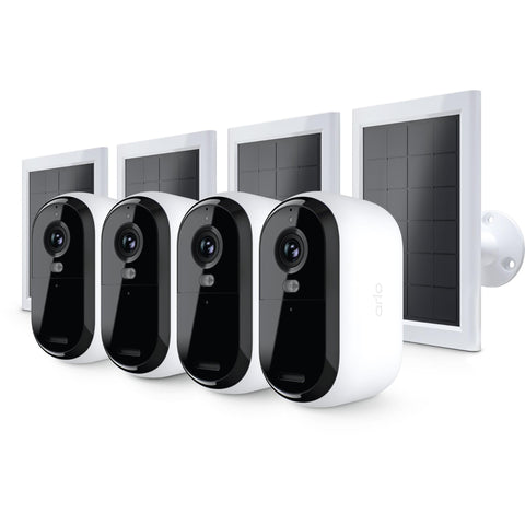 Arlo Essential Security Camera Kit with Solar Panel + 6M Subscription (4 Pack)
