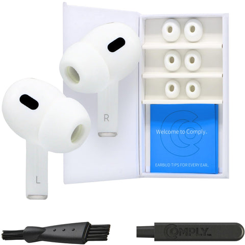 Comply Headphone Ear Tips for AirPods Pro 1 & 2 Gen (White) [Small]