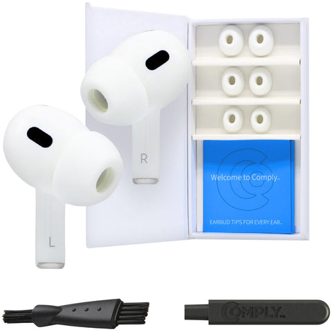 Comply Headphone Ear Tips for AirPods Pro 1 & 2 Gen (White) [Large]