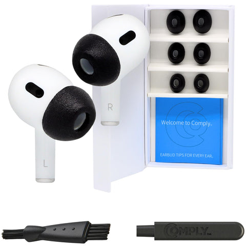 Comply Headphone Ear Tips for AirPods Pro 1 & 2 Gen (Black) [Medium]