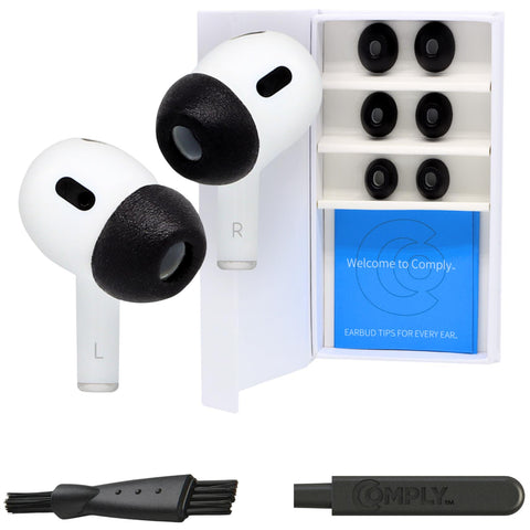 Comply Headphone Ear Tips for AirPods Pro 1 & 2 Gen (Black) [Assorted]