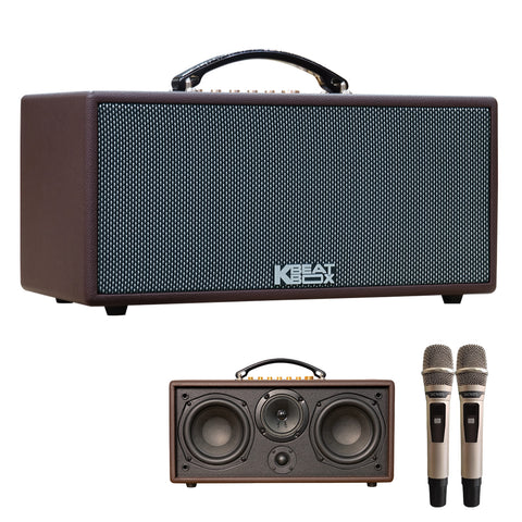 Soncamedia KBEATBOX CS-366Plus Premium Compact Karaoke Speaker System | 150W RMS | Wireless Mics