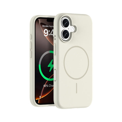 iShield Ultra MagSafe Liquid Silicon Snap Case iPhone 16 White
