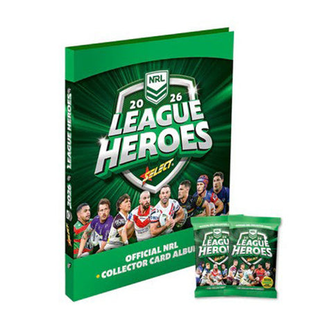 Select Cards 2026 NRL League Heroes Rugby Binder Album w/ Two Packs of Collector Cards