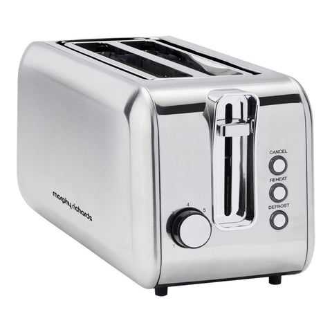 Morphy Richards Equip Stainless Steel 4 Slice Toaster with Long Slots