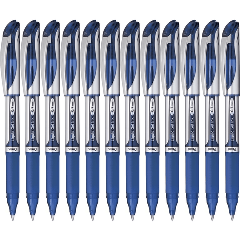 Pentel BL57 Box 12 Energel Liquid Gel Ink 0.7mm Medium Pen (Blue)