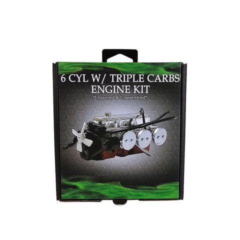 DDA 1:24 Scale LC/LJ 6 Cyl Engine With Triple Carbs Plastic Kit