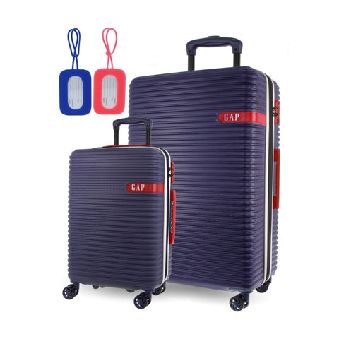 GAP Hard-Shell Suitcase Large Cabin Luggage Set with Tag (Navy) [2-Pieces]