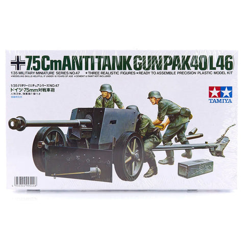 Tamiya 1/35 German 75mm Pak 40/L46 Anti-Tank Gun Scaled Plastic Model Kit