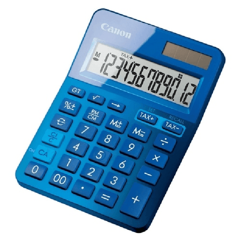 Canon LS-123M Calculator 12 Digit Dual Power Solar (Metallic Blue)